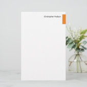 Professioneel Oranje Wit Eenvoudig Gewone Creatiev Briefpapier (Staand voorkant)