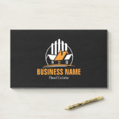 Professioneel Oranje Wit Vastgoed Logo Post-it® Notes (Op bureau)
