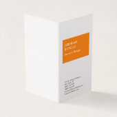 Professioneel oranje witte minimalistische zijde visitekaartjes (Buitenkant)