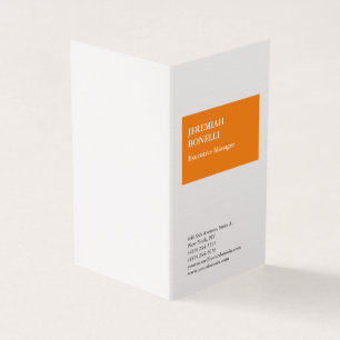 Professioneel oranje witte minimalistische zijde visitekaartjes