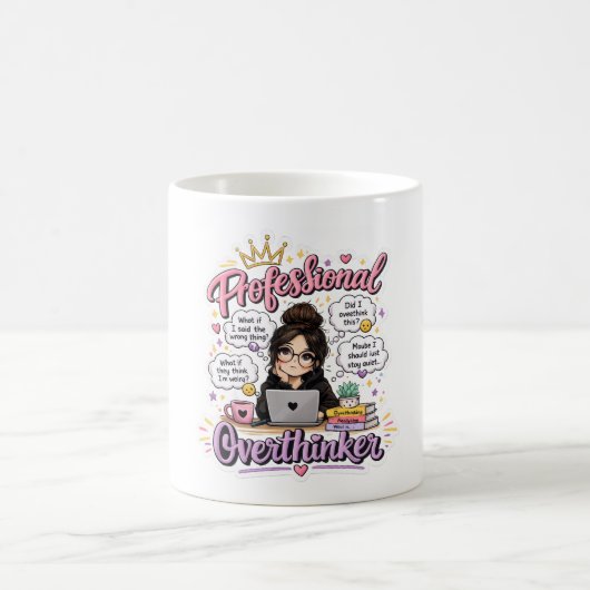 Professioneel overdender funny quote wit koffiemok (Center)