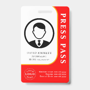 Professioneel Persbadge – Foto- en streepjescodeon Badge