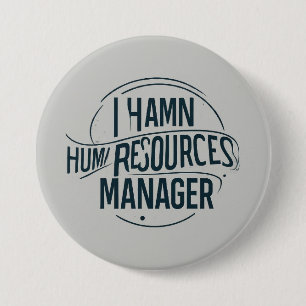 Professioneel personeelsmanager ronde button 7,6 cm