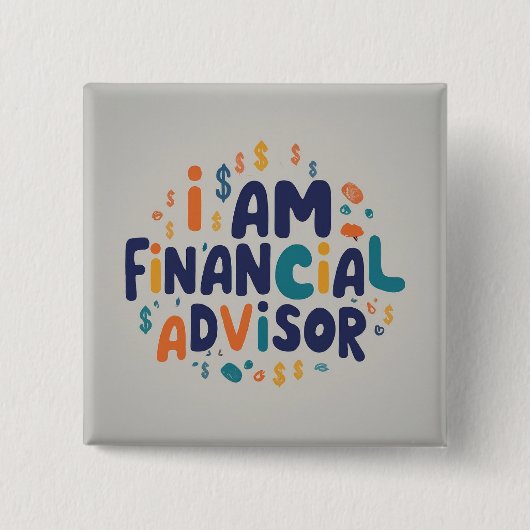 Professioneel plein vierkante button 5,1 cm (Voorkant)