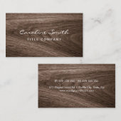 Professioneel profiel van donkereikenhout van de k visitekaartje (Voorkant / Achterkant)