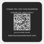 Professioneel QR Code Bedrijf Vierkante Sticker (Voorkant)