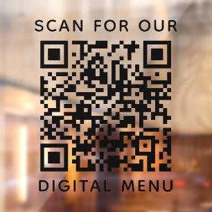 Professioneel QR-code digitaal menu Raamsticker