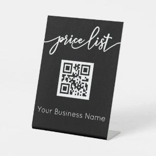 Professioneel QR-code prijsoverzicht Reclamebord Met Voetstuk