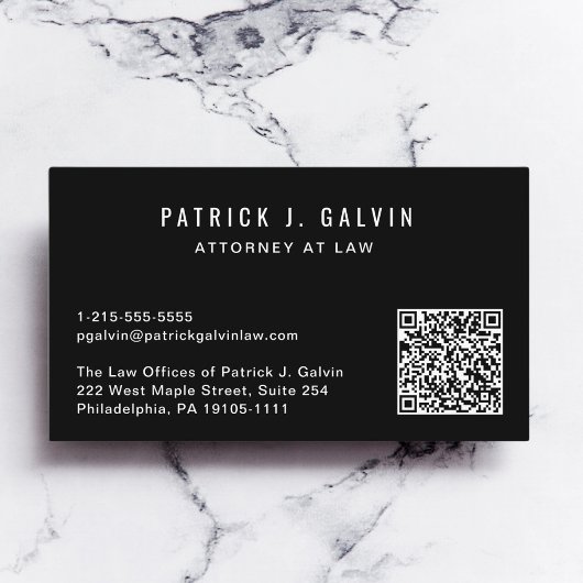 Professioneel QR-code zwart Visitekaartje