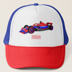 Professioneel raceautocartoonillustratie trucker pet