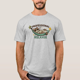 Professioneel Relaxer Grappige Kat in Hangmat Zonn T-shirt