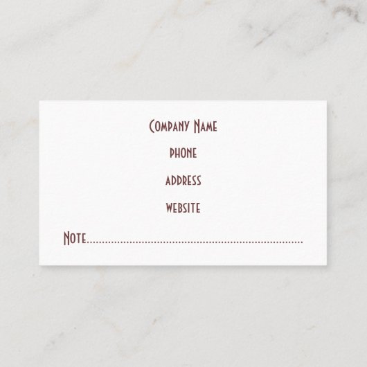 Professioneel Rich Rust Visitekaartje (Achterkant)