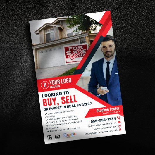 Professioneel Rode Vastgoed Agent Kopen Verkopen I Flyer