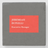 Professioneel rood grijs minimalistisch modern jou stenen onderzetter (Voorkant)