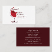 Professioneel rood wijnglas Sommelier winemaker Visitekaartje (Voorkant / Achterkant)