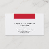 Professioneel rood wit modern minimalistisch ontwe visitekaartje (Voorkant)