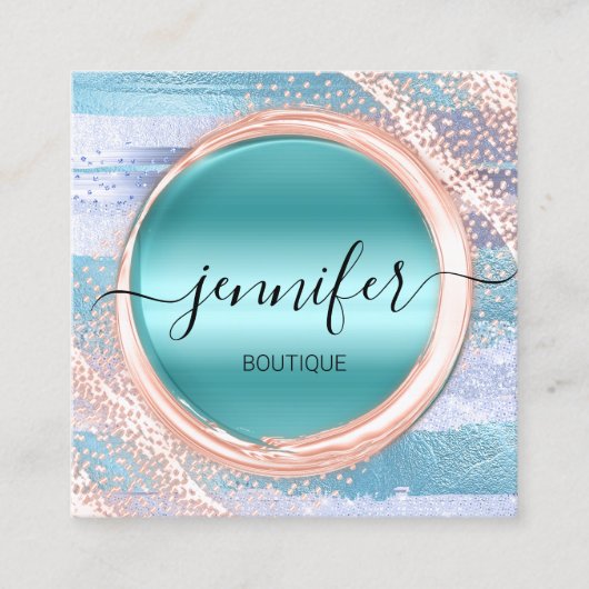 Professioneel Roos Blauw Logo Vierkante Visitekaartje (Voorkant)