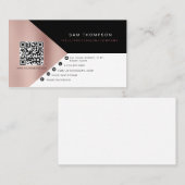 Professioneel Roos Gold QR-code Modern Business Contactkaartje (Voorkant / Achterkant)