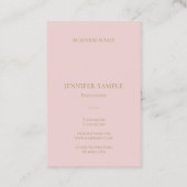 Professioneel roze gouden tekst Modern Clean Plain Visitekaartje (Achterkant)