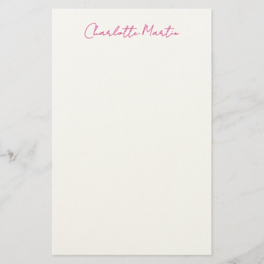 Professioneel Roze Witte Manager Consultant Direct Briefpapier (Voorkant)