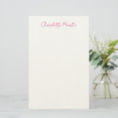 Professioneel Roze Witte Manager Consultant Direct Briefpapier (Staand voorkant)