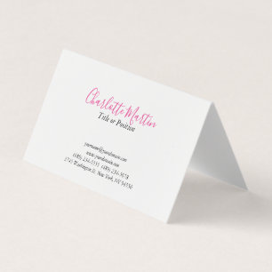 Professioneel Roze Witte Manager Consultant Direct Visitekaartjes