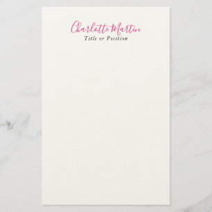 Professioneel Roze Witte Manager Consultant Hoofd Briefpapier