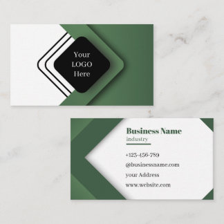 Professioneel schoon modern groen minimalistisch o visitekaartje