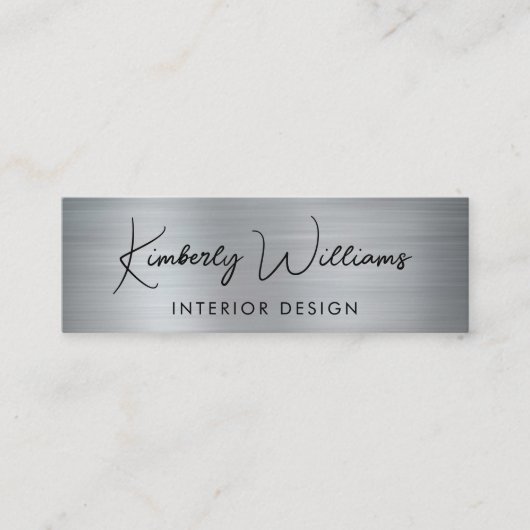 Professioneel script QR-code Zilver Mini Visitekaartje (Voorkant)