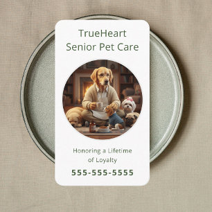 Professioneel Senior Dierenverzorging Senior Hond Visitekaartje