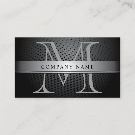 Professioneel Silver Monogram Visitekaartje (Voorkant)