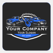 Professioneel sleepbedrijf, sleepdienst vierkante sticker (Voorkant)