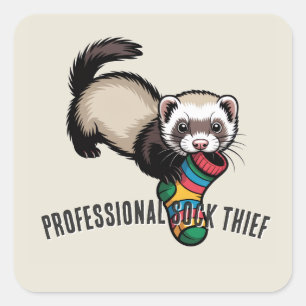 Professioneel Sokken Dief Vierkante Sticker