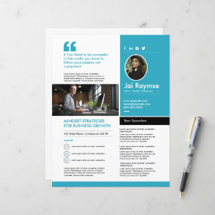 Professioneel Spreker Eén Pagina Sjabloon
