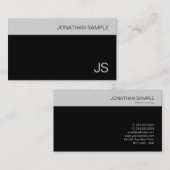 Professioneel Stijlvol Minimalistisch Monogram Dui Visitekaartje (Voorkant / Achterkant)