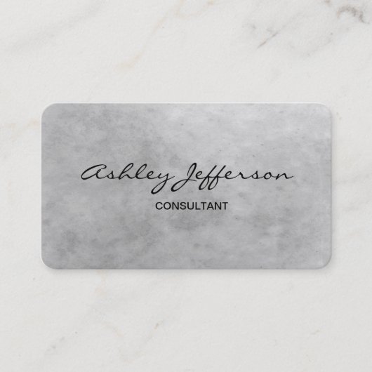 Professioneel stijlvol script Trendy Grey Visitekaartje (Voorkant)