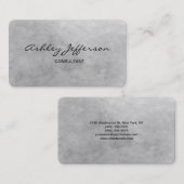 Professioneel stijlvol script Trendy Grey Visitekaartje (Voorkant / Achterkant)