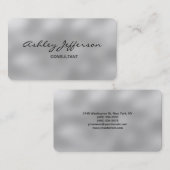 Professioneel stijlvol script Trendy Grey Visitekaartje (Voorkant / Achterkant)
