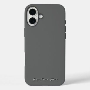 Professioneel Storm, Grijs Effen Kleur iPhone 16 Plus Hoesje