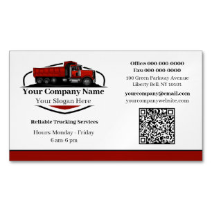 Professioneel stortwagen transportbedrijf QR-code Magnetisch Visitekaartje