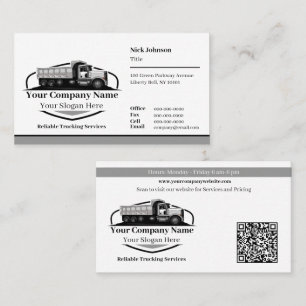 Professioneel stortwagen transportbedrijf QR-code Visitekaartje