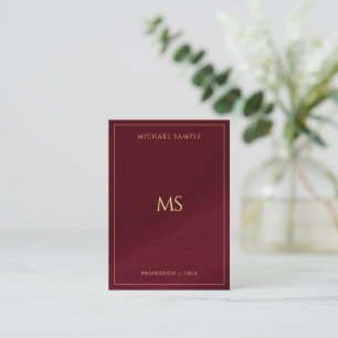 Professioneel Strak Goud Monogram Luxe Zijde Visitekaartje