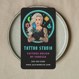 Professioneel Tattooist Tattoo Artiest Tattoo Stud Visitekaartje