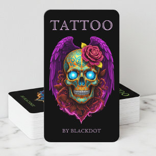 Professioneel Tattooist Tattoo Studio Gevleugelde Visitekaartje