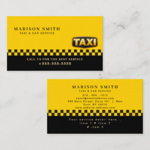 Professioneel Taxi Dienst  Visitekaartje