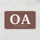 Professioneel Terracotta QR Code Monogram Visitekaartje (Voorkant)