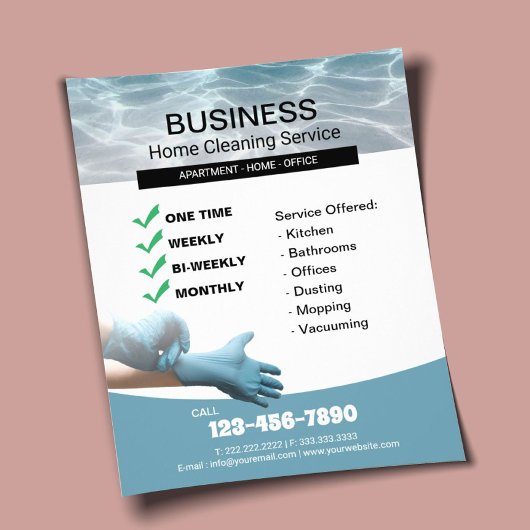 Professioneel thuisreinigingscentrum — blauw flyer