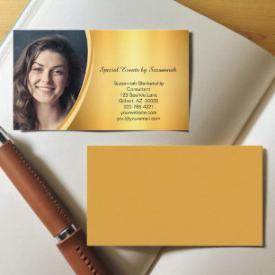 Professioneel Uitlopende Gouden Aangepaste Foto Visitekaartje