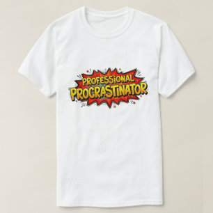 Professioneel Uitstelgedrag Retro Pop Art Stripver T-shirt