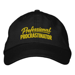 Professioneel Uitsteller Funny Humor Geborduurde Pet